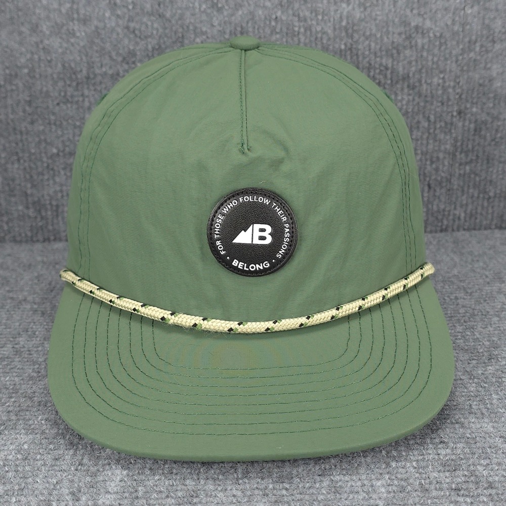 Belong Designs Hat Cap Snap Back Green Outdoors Activewear Hike Gorpcore OSFM